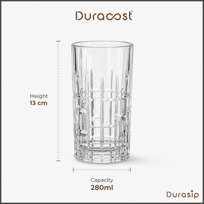 DuraSip™ Prism Glasses – 280ml Glass Set (Set of 6)