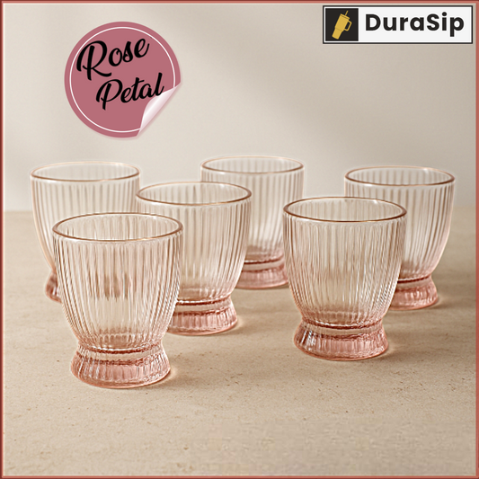🌹 DuraSip Rose Petal – Set of 2 Gradient Pink 280ml Glasses | Premium Drinkware for Elegant Dining