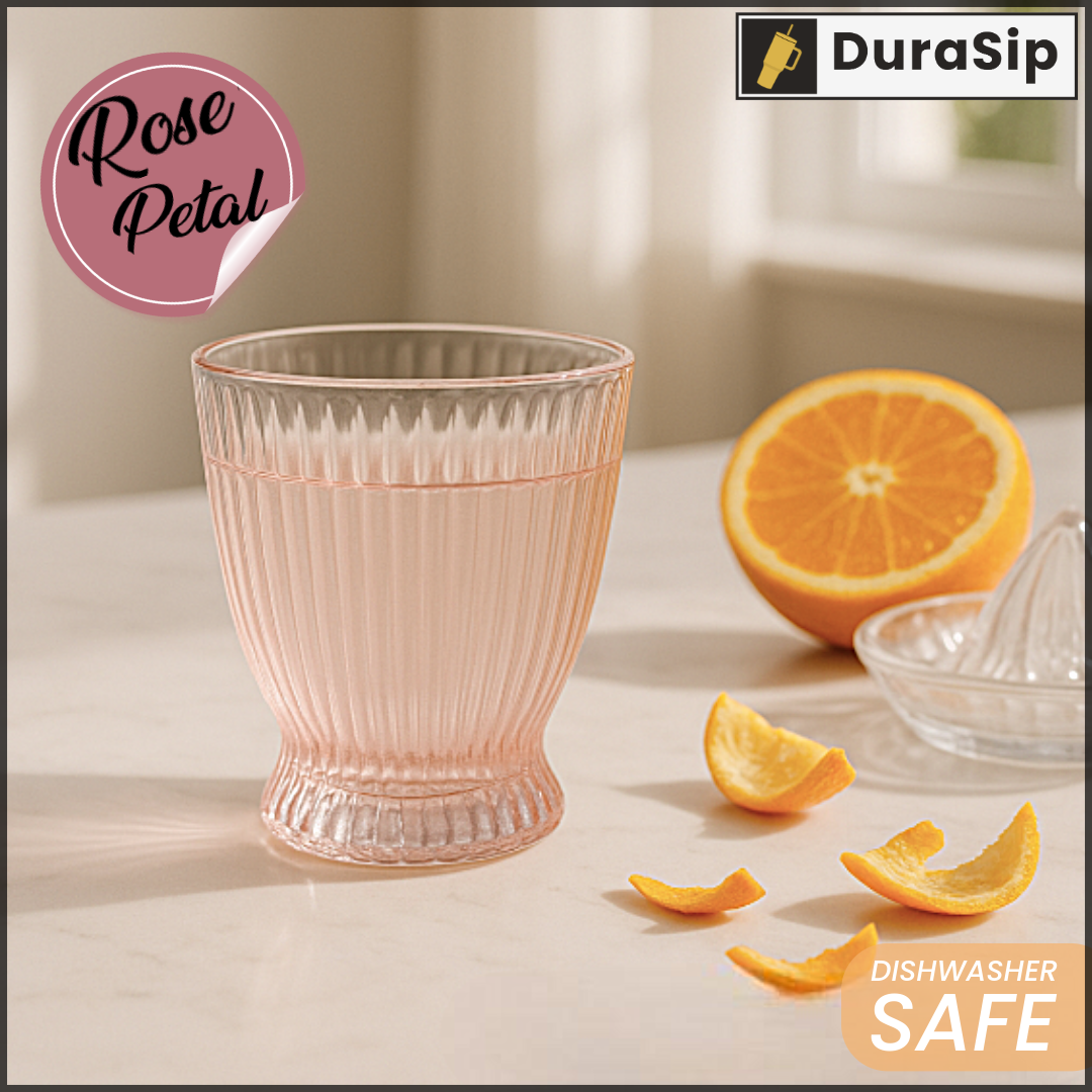 🌹 DuraSip Rose Petal – Set of 2 Gradient Pink 280ml Glasses | Premium Drinkware for Elegant Dining