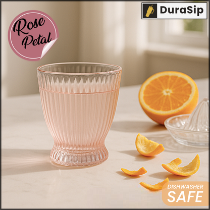 🌹 DuraSip Rose Petal – Set of 2 Gradient Pink 280ml Glasses | Premium Drinkware for Elegant Dining
