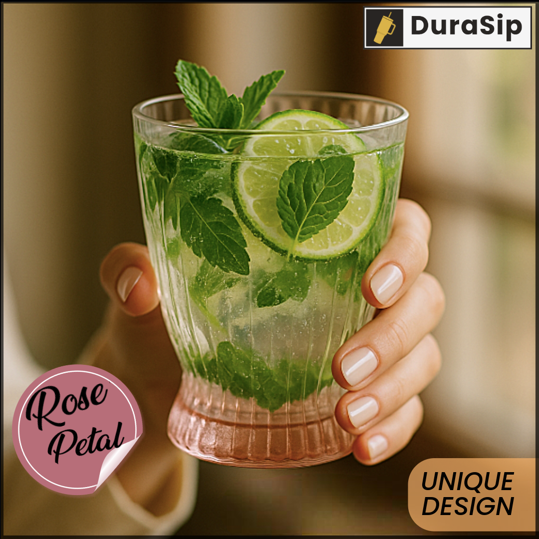 🌹 DuraSip Rose Petal – Set of 2 Gradient Pink 280ml Glasses | Premium Drinkware for Elegant Dining