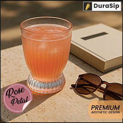 🌹 DuraSip Rose Petal – Set of 2 Gradient Pink 280ml Glasses | Premium Drinkware for Elegant Dining
