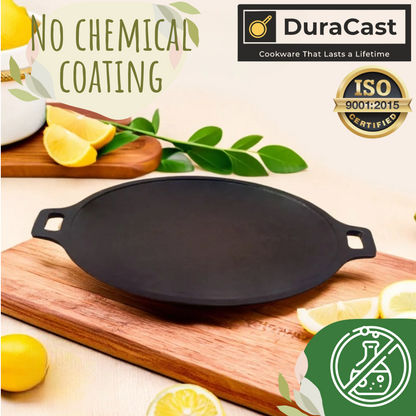 DuraCast India Premium 30cm Cast Iron Tawa for Authentic Indian Cooking | 2.4Kg | Pre-Seasoned …