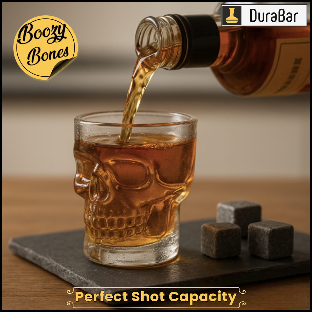 💀 DuraBar Boozy Bones – 60ml Skull Shot Glasses for Bold Parties (Set of 6)