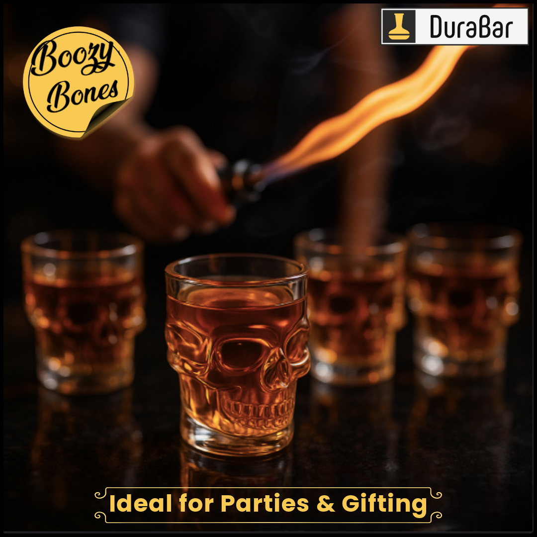 💀 DuraBar Boozy Bones – 60ml Skull Shot Glasses for Bold Parties (Set of 6)