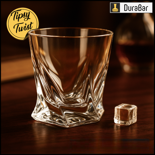 🥃 DuraBar Tipsy Twist – 300ml Premium Twisted Whiskey Glasses for Elegant Sips
