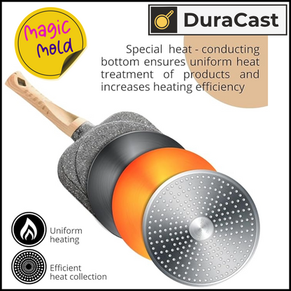 DuraCast Magic Mold – Granite Pan with Fun Shaped Cavities for Kids' Creative Cooking