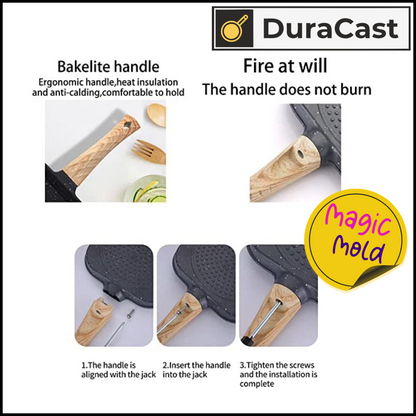 DuraCast Magic Mold – Granite Pan with Fun Shaped Cavities for Kids' Creative Cooking