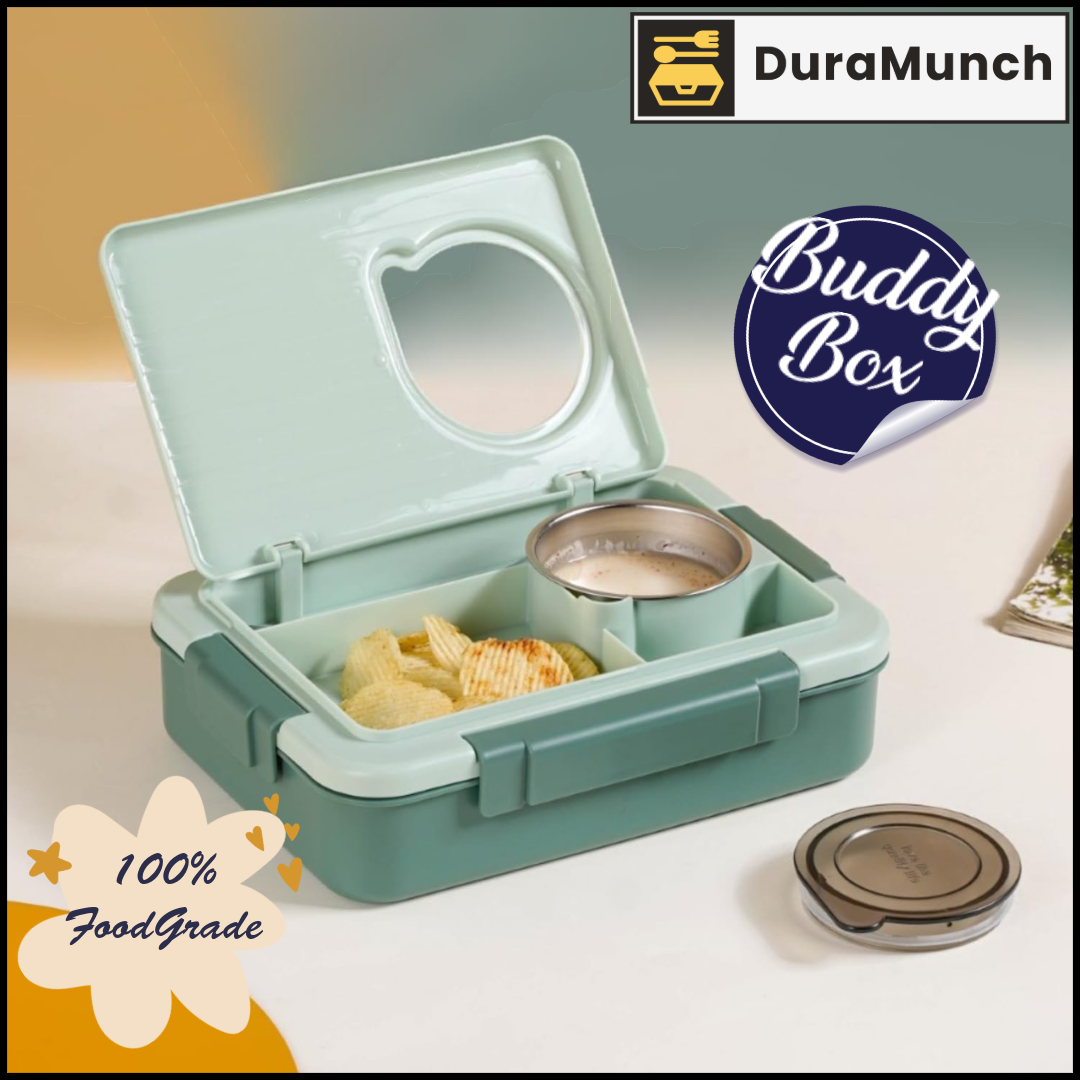 DuraMunch Buddy Box – Personalized 1000ml Kids Lunch Box with Stainless Steel & Leakproof Design