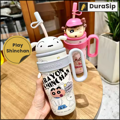 DuraSip Play Shinchan – 900ml Premium Insulated Bottle with 3D Character Top