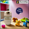 DuraSip Play Bunny – Premium Glass Sipper with Anti-Slip Silicone Grip for Kids
