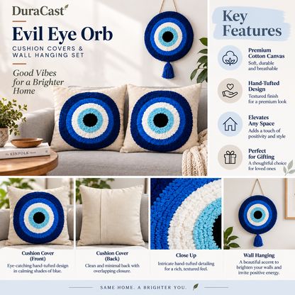 DuraCast® Evil Eye Orb – Tufted Cushion Covers & Wall Hanging Set