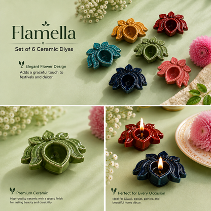 DuraCast® Flamella – Glazed Ceramic Diyas