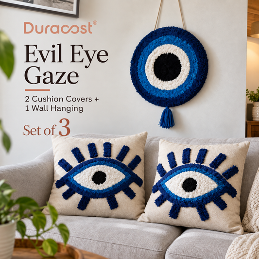 DuraCast Evil Eye Gaze – Set of 2 Cushion Covers & 1 Wall Hanging