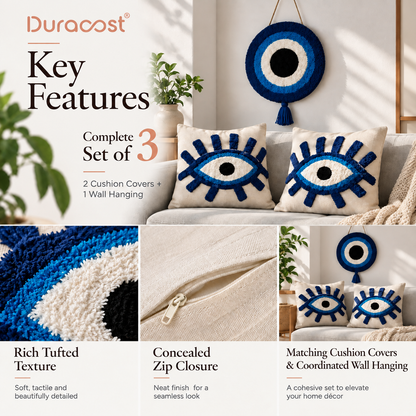 DuraCast Evil Eye Gaze – Set of 2 Cushion Covers & 1 Wall Hanging
