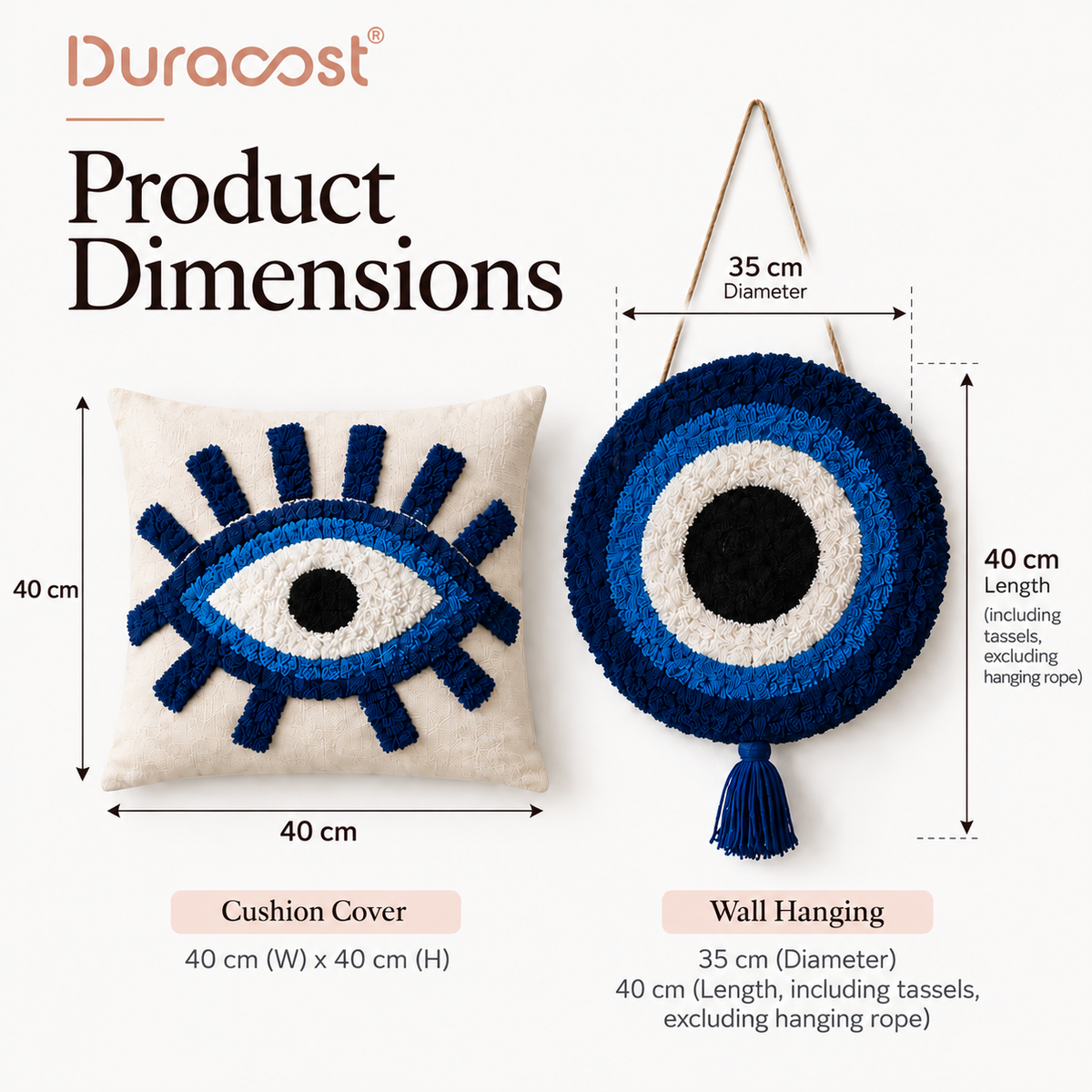 DuraCast Evil Eye Gaze – Set of 2 Cushion Covers & 1 Wall Hanging