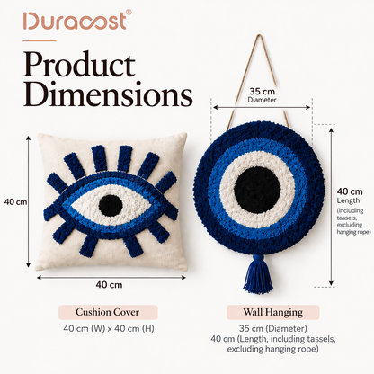 DuraCast Evil Eye Gaze – Set of 2 Cushion Covers & 1 Wall Hanging