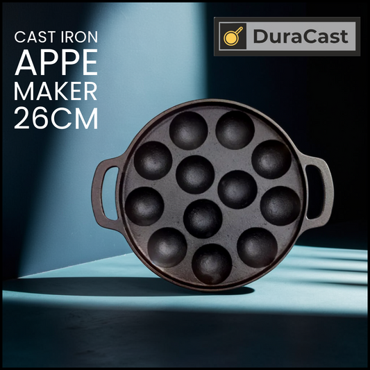 DuraCast Cast Iron Appe/Paniyaram Maker 12 Pit – Traditional Taste, Modern Convenience