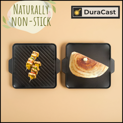 DuraCast 2-in-1 Reversible Cast Iron Griddle – Grill & Flat Cooking Surface