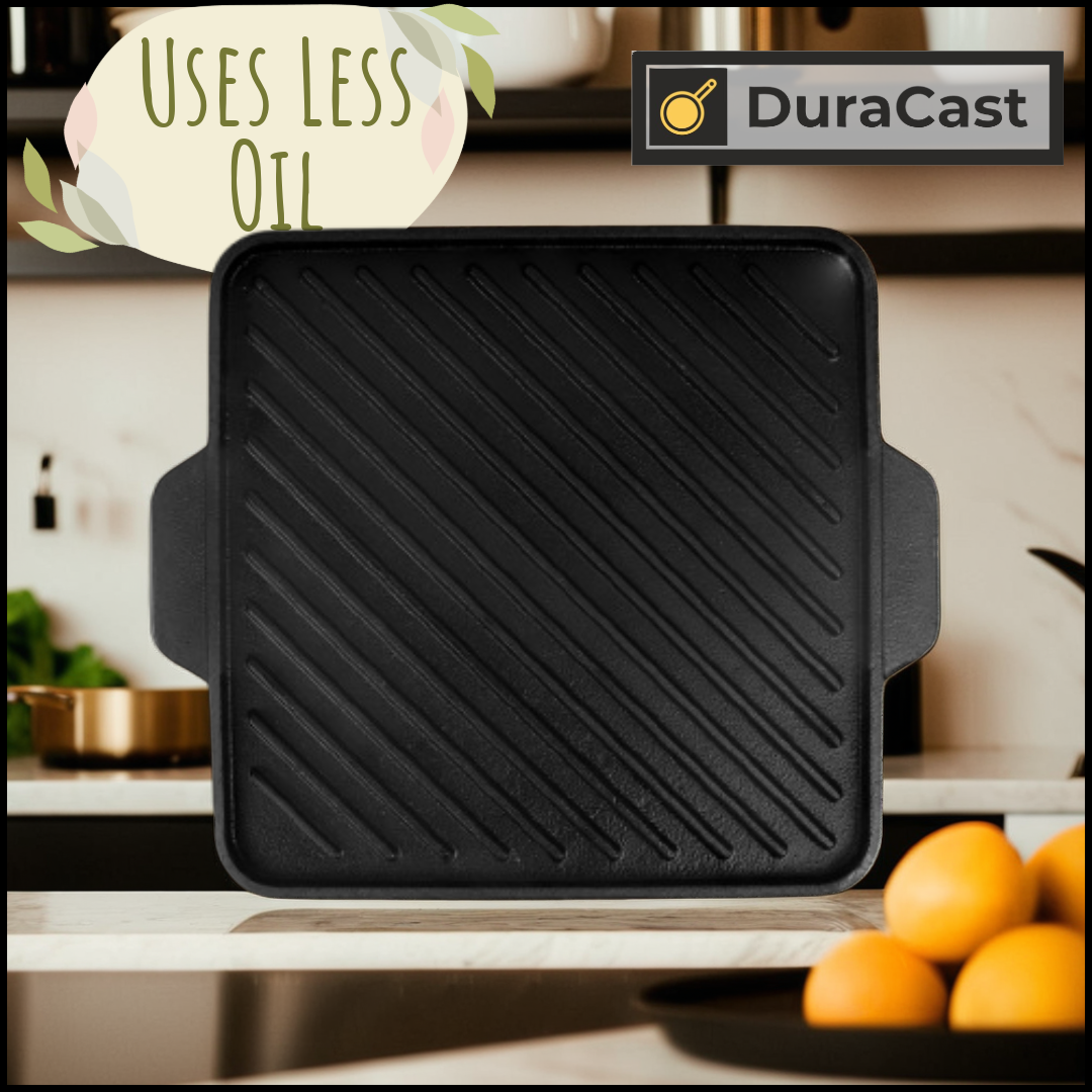 DuraCast 2-in-1 Reversible Cast Iron Griddle – Grill & Flat Cooking Surface