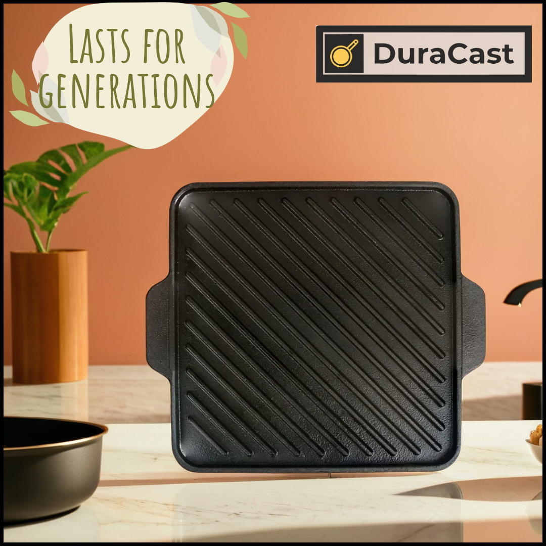 DuraCast 2-in-1 Reversible Cast Iron Griddle – Grill & Flat Cooking Surface