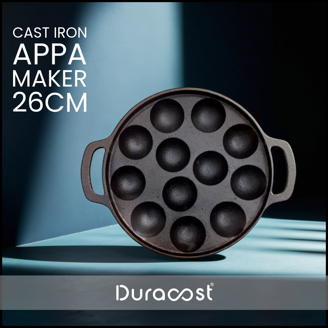 DuraCast® Cast Iron Appe / Paniyaram Maker – 7-Pit & 12-Pit | Traditional Taste, Modern Convenience