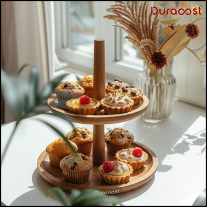 DuraSip™ SipStation 2.6L – Premium Amber Glass Drink Dispenser with Wooden Stand & Leakproof Tap | Ideal for Parties, Golgappa, Cocktails & Mocktails