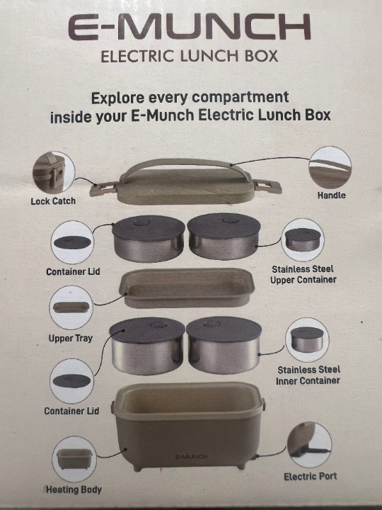 E-Munch Electric Lunch Boxes – Fresh, Hot Meals Anywhere, Anytime! 950ml