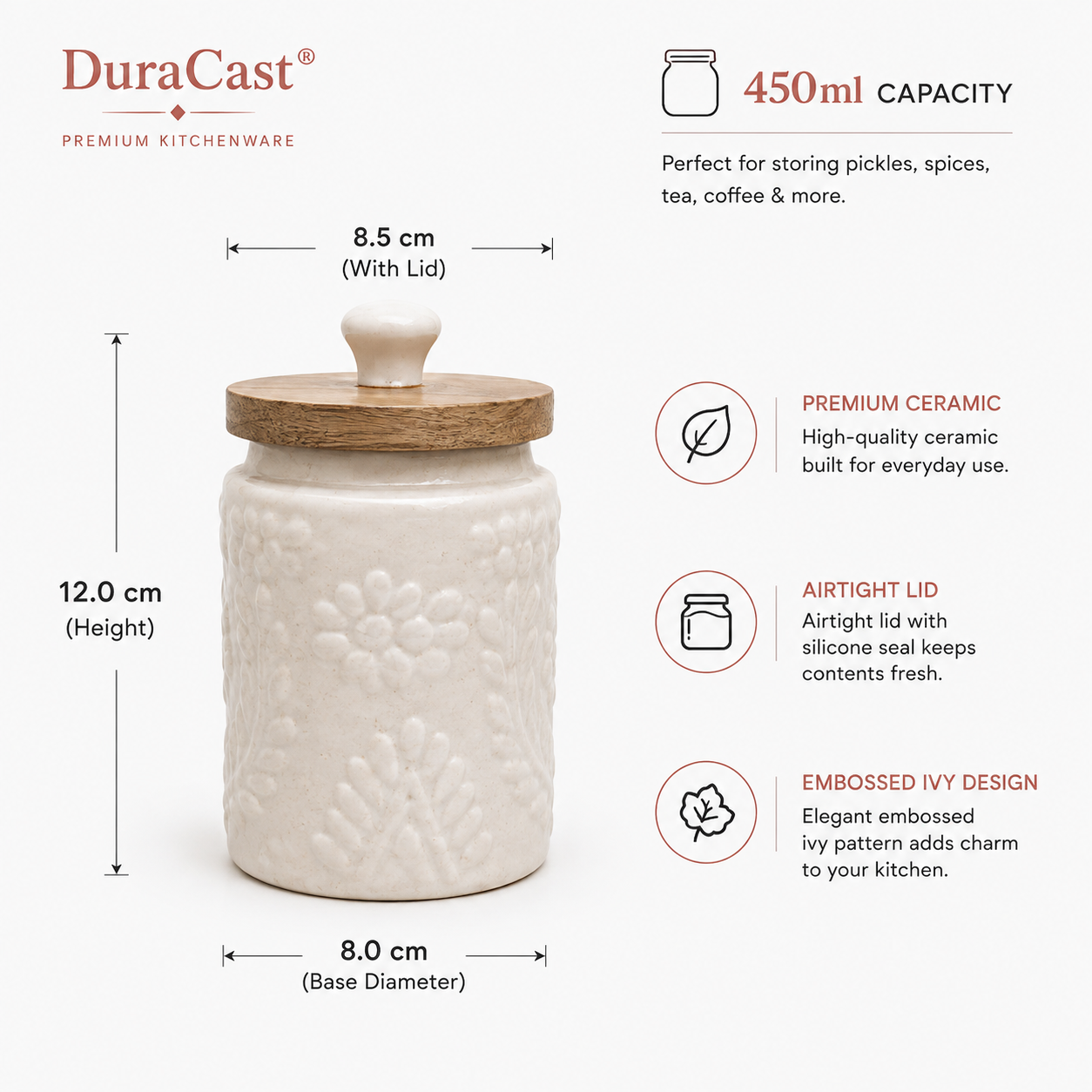 DuraCast® Ivy Ceramic Jars