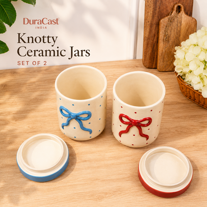 DuraCast® Knotty Ceramic Jars – Set of 2