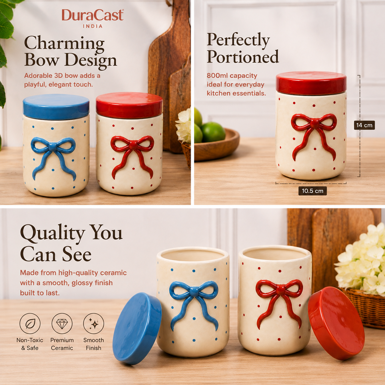 DuraCast® Knotty Ceramic Jars – Set of 2