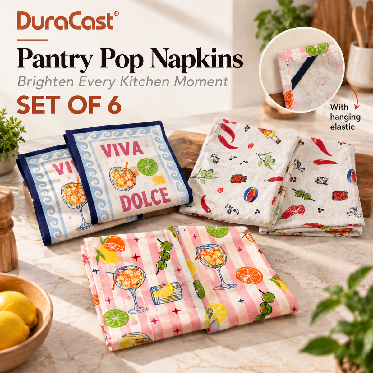 DuraCast Pantry Pop Napkins | Set of 6