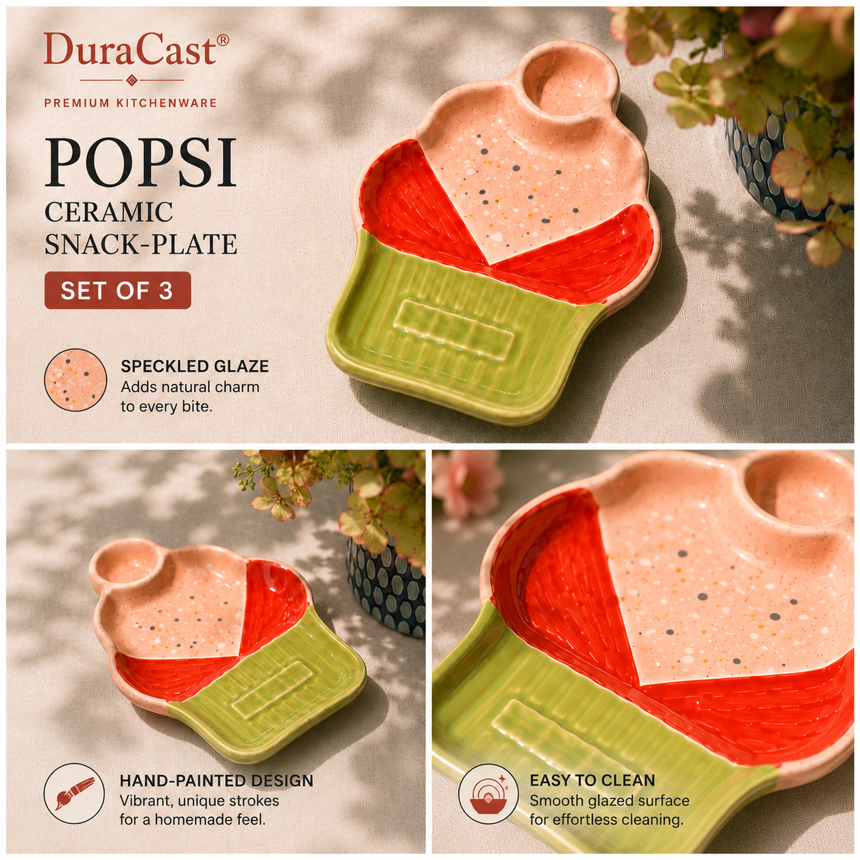 DuraCast® POPSI Ceramic Snack Plate