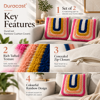 DuraCast Rainbow Cushion Covers – Set of 2