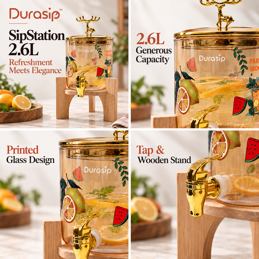 DuraSip™ SipStation – 2.6L Glass Beverage Dispenser
