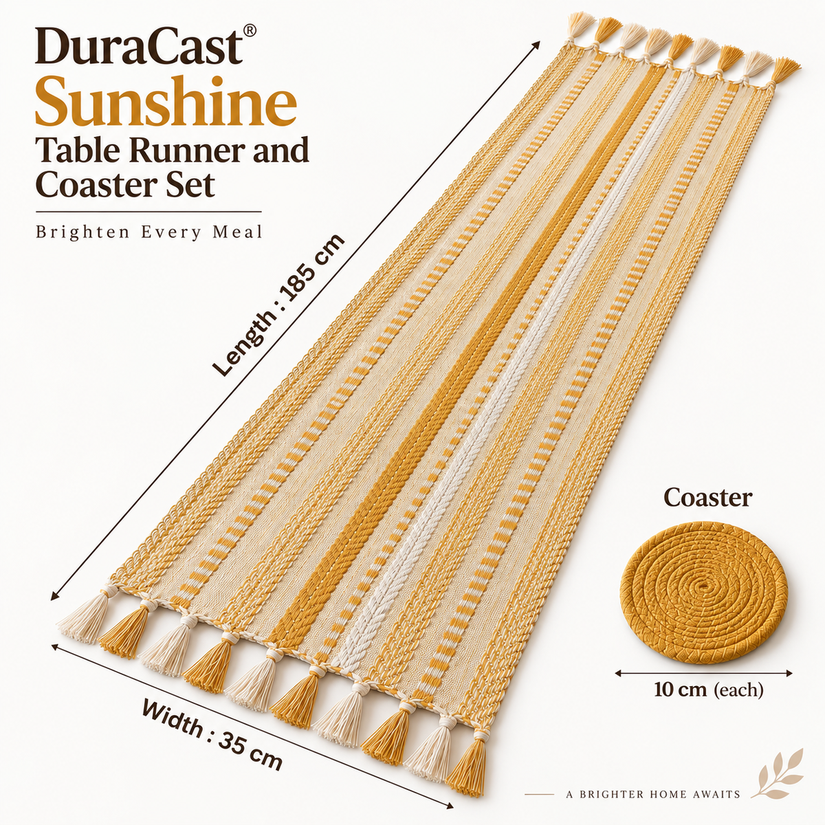 DuraCast® Sunshine Table Runner & Coaster Set