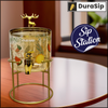 DuraSip Sip Station Luxe – Host in Style with 2.6L Glass Dispenser with Stand & Matching Glasses