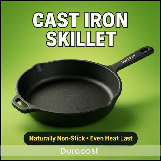 DuraCast® India Cast Iron Skillet: Sear, Saute, and Sizzle with Authentic Flavors | Pre-Seasoned