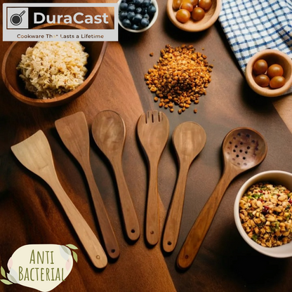 Set of 6 Pure Neem Wood Spatulas- Eco-Friendly & Durable | DuraCast India