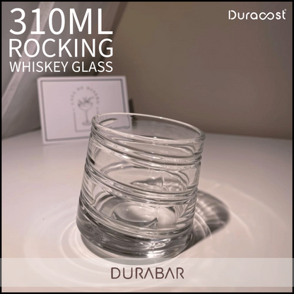 DuraBar™ Tipsy Swirl – Premium 310 ml Rocking Whiskey Glasses for Stylish Sipping