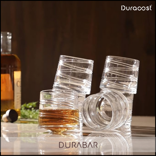 DuraBar™ Tipsy Swirl – Premium 310 ml Rocking Whiskey Glasses for Stylish Sipping