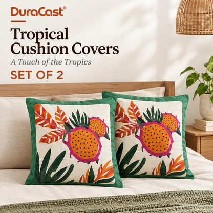 DuraCast Tropical Cushion Covers – Set of 2 | Premium Cotton