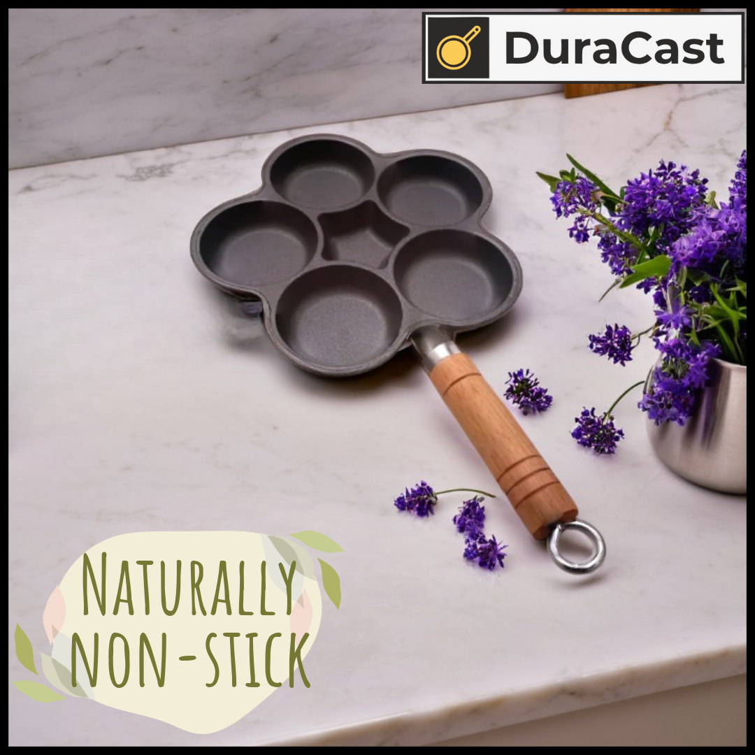 5-Cavity Cast Iron Pan – Perfect for All-in-One Cooking!