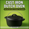 DuraCast® 4 L Cast Iron Dutch Oven – Heavy Duty Pre-Seasoned Pot for Cooking, Baking & Slow-Cooking