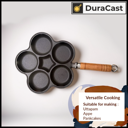 5-Cavity Cast Iron Pan – Perfect for All-in-One Cooking!