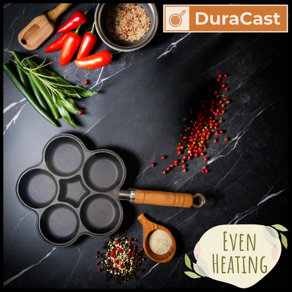 5-Cavity Cast Iron Pan – Perfect for All-in-One Cooking!