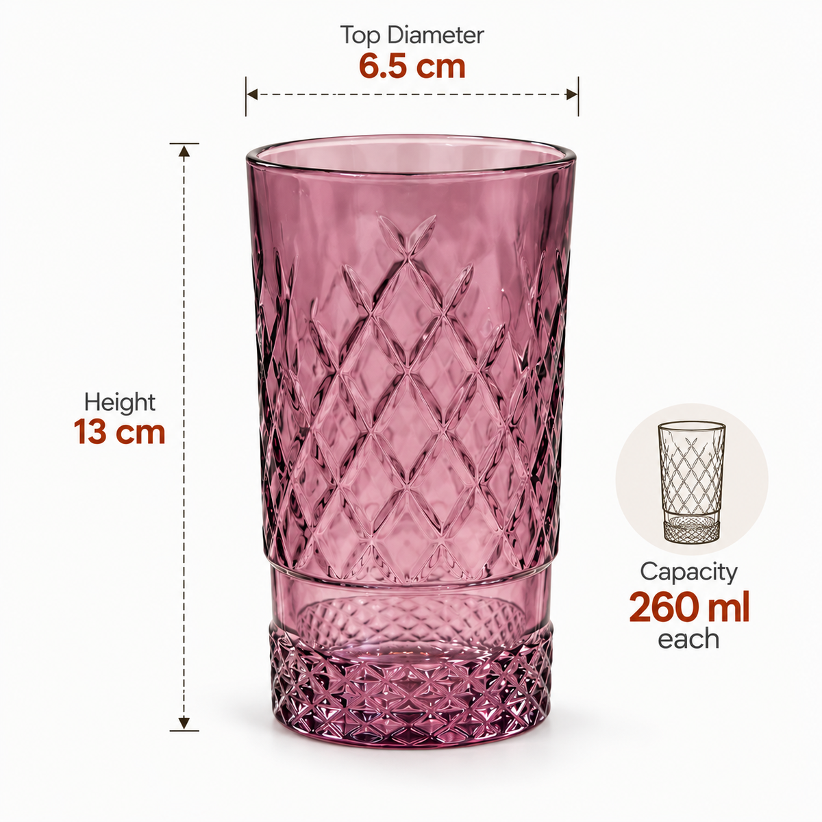 DuraCast Voiletta Glasses - 260 ml