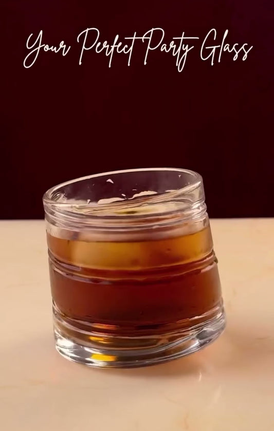 DuraBar™ Tipsy Swirl – Premium 310 ml Rocking Whiskey Glasses for Stylish Sipping (SET OF 4)