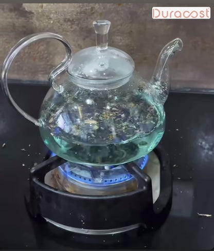 DuraSip™ Phoenix Kettle Set | Premium Borosilicate Glass Kettle with 2/4/6 Cups & Optional Wooden Tray | Elegant Tea & Coffee Server