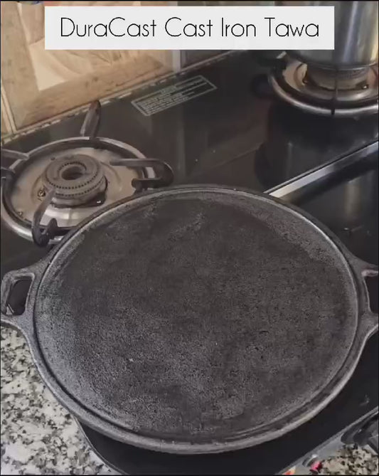 DuraCast India Premium 30cm Cast Iron Tawa for Authentic Indian Cooking | 2.4Kg | Pre-Seasoned …